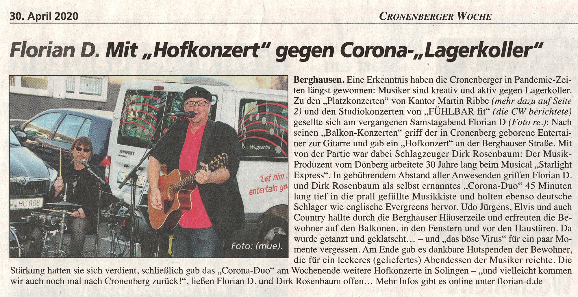 Motivation-heute - Corona Band - Cronenberger Woche 30.04.20